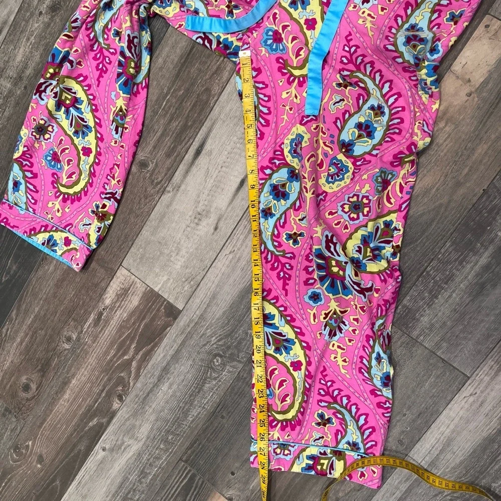 Nick & Nora Pink Paisley 2 piece Flannel Pajama Set Medium